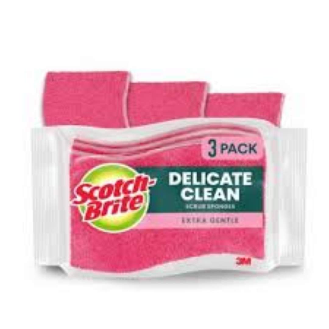 SCOTCH BRITE DELICATE CARE SCOURES 3'S